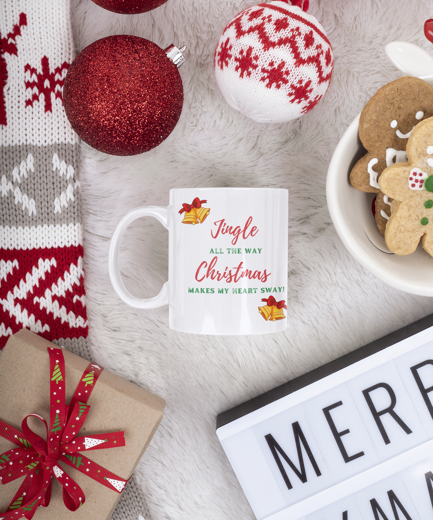 HOLIDAY CHEER 11oz MUG - Jingle Bells Theme