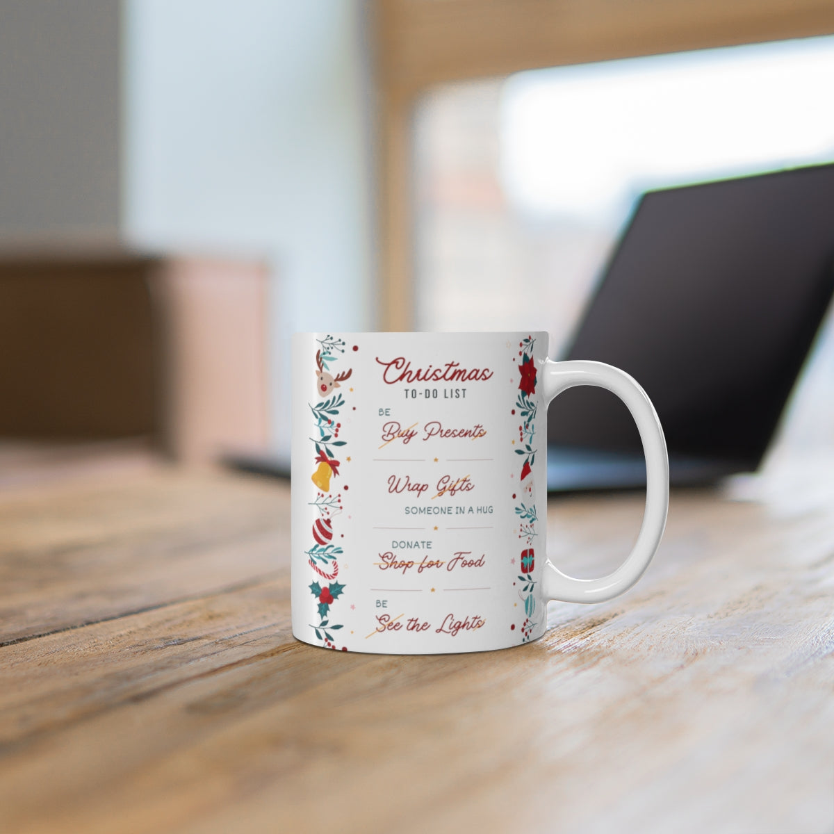 HOLIDAY CHEER 11oz MUG - Christmas To-Do Theme