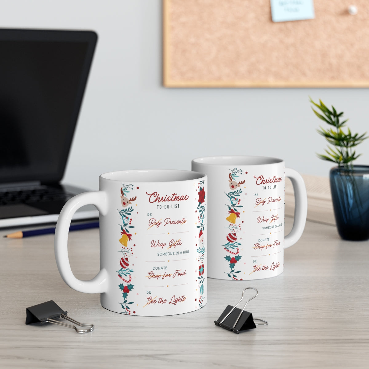 HOLIDAY CHEER 11oz MUG - Christmas To-Do Theme