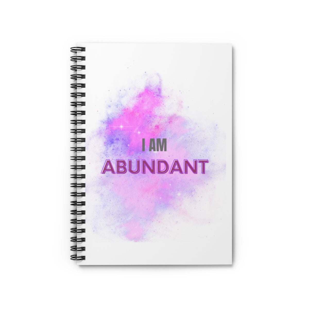 I AM ABUNDANT - Affirmation Spiral Notebook - Ruled Line - With Document Pocket