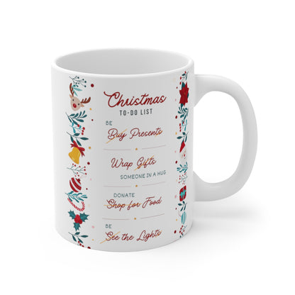 HOLIDAY CHEER 11oz MUG - Christmas To-Do Theme