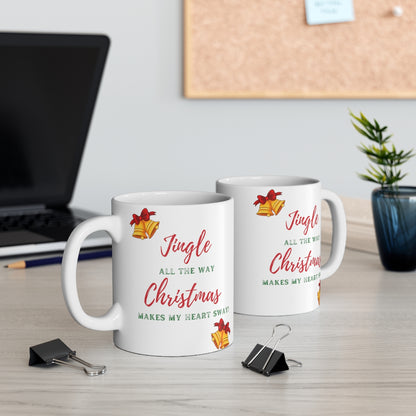 HOLIDAY CHEER 11oz MUG - Jingle Bells Theme
