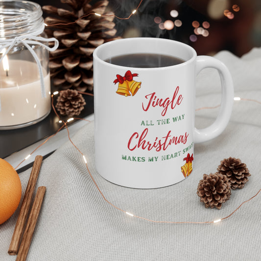 HOLIDAY CHEER 11oz MUG - Jingle Bells Theme