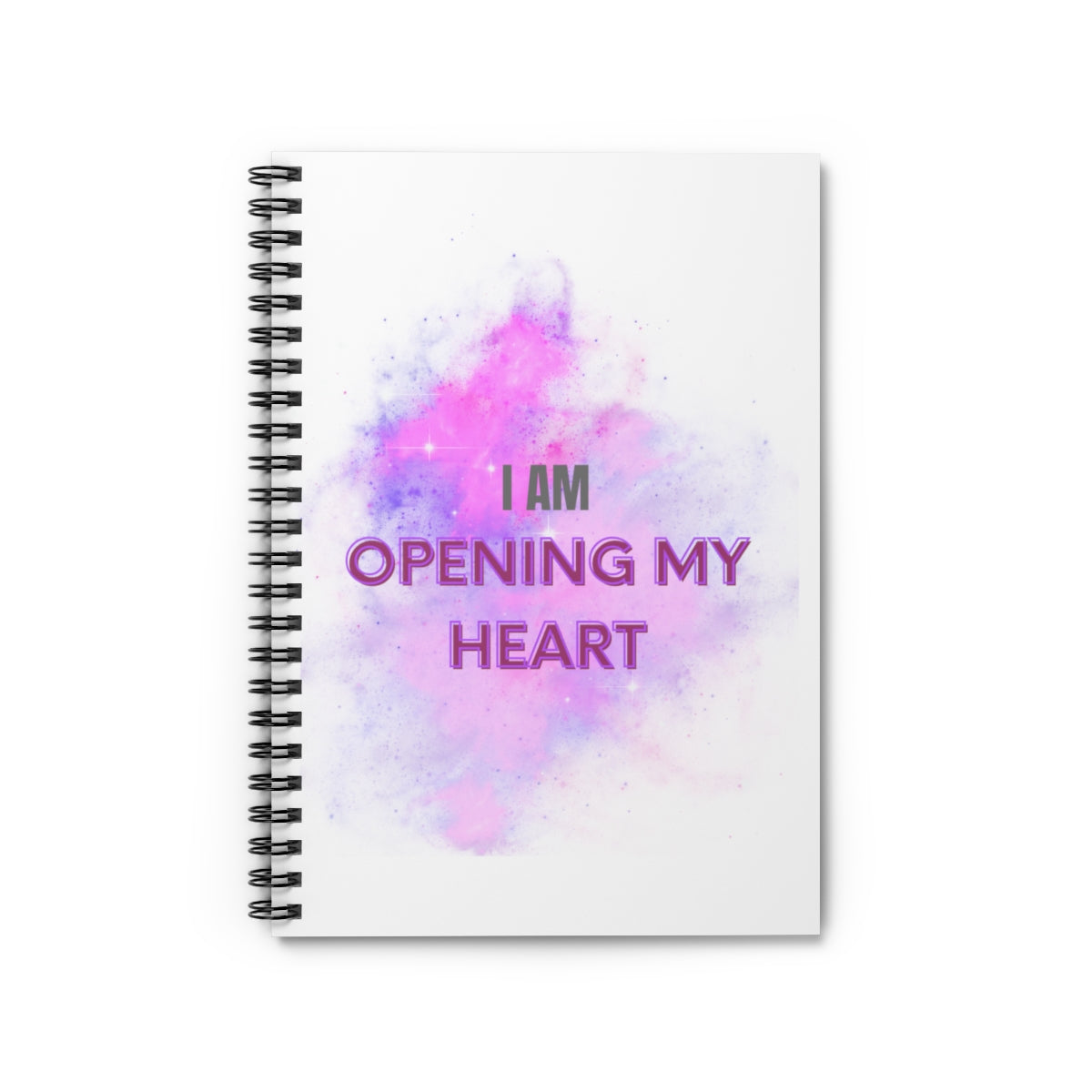 I AM OPENING MY HEART - Affirmation Spiral Notebook - Ruled Line - With Document Pocket