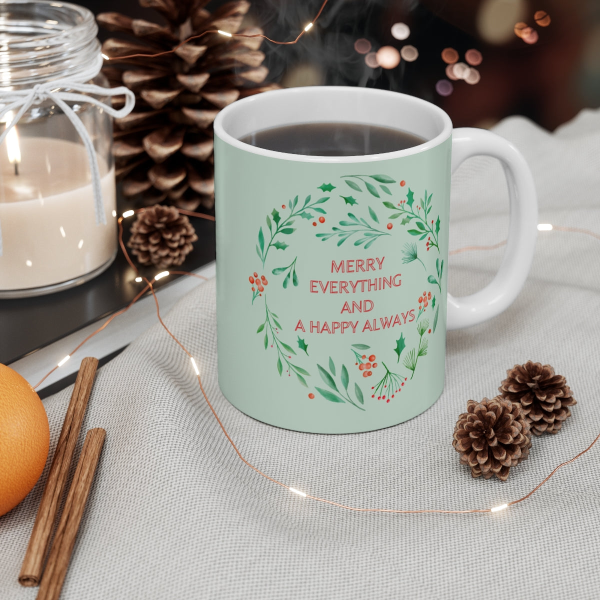 HOLIDAY CHEER 11oz MUG - Christmas & NY Theme